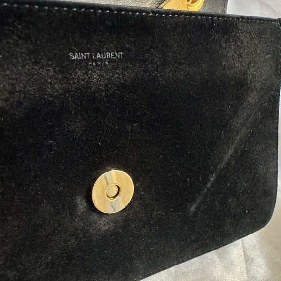 Saint Laurent Black Suede and Leather Betty Shoulder Bag - Picture 10 of 13